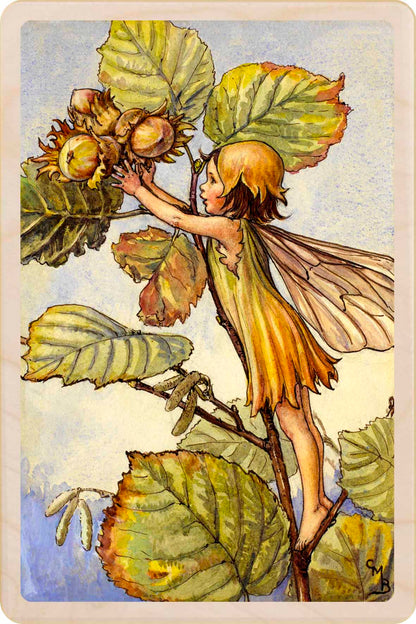 The Hazel Nut Fairy - Sustainable Card - Wooden Postcard&nbsp;
Original Flower Fairies™ illustration by Cicely Mary Barker, printed in Suffolk on sustainable wood. Made to send, keep, or display—an eco-friendly keepsake for fairy fans, garden lovers, and collectors.