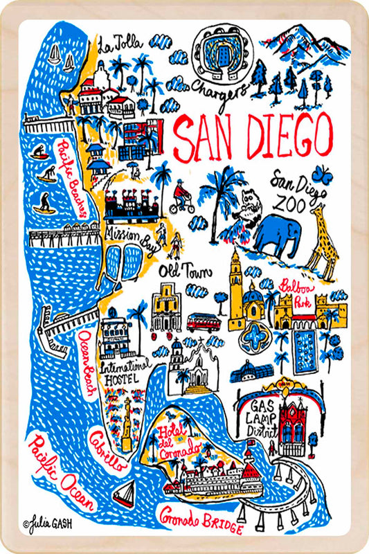 San Diego, California – Eco-friendly Card - Doodle Map Wooden Postcard

Write on the back with any pen and post worldwide with a standard stamp. A smart, eco-friendly card and gift.