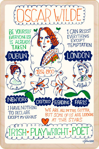 Oscar Wilde – Sustainable Wooden Postcard