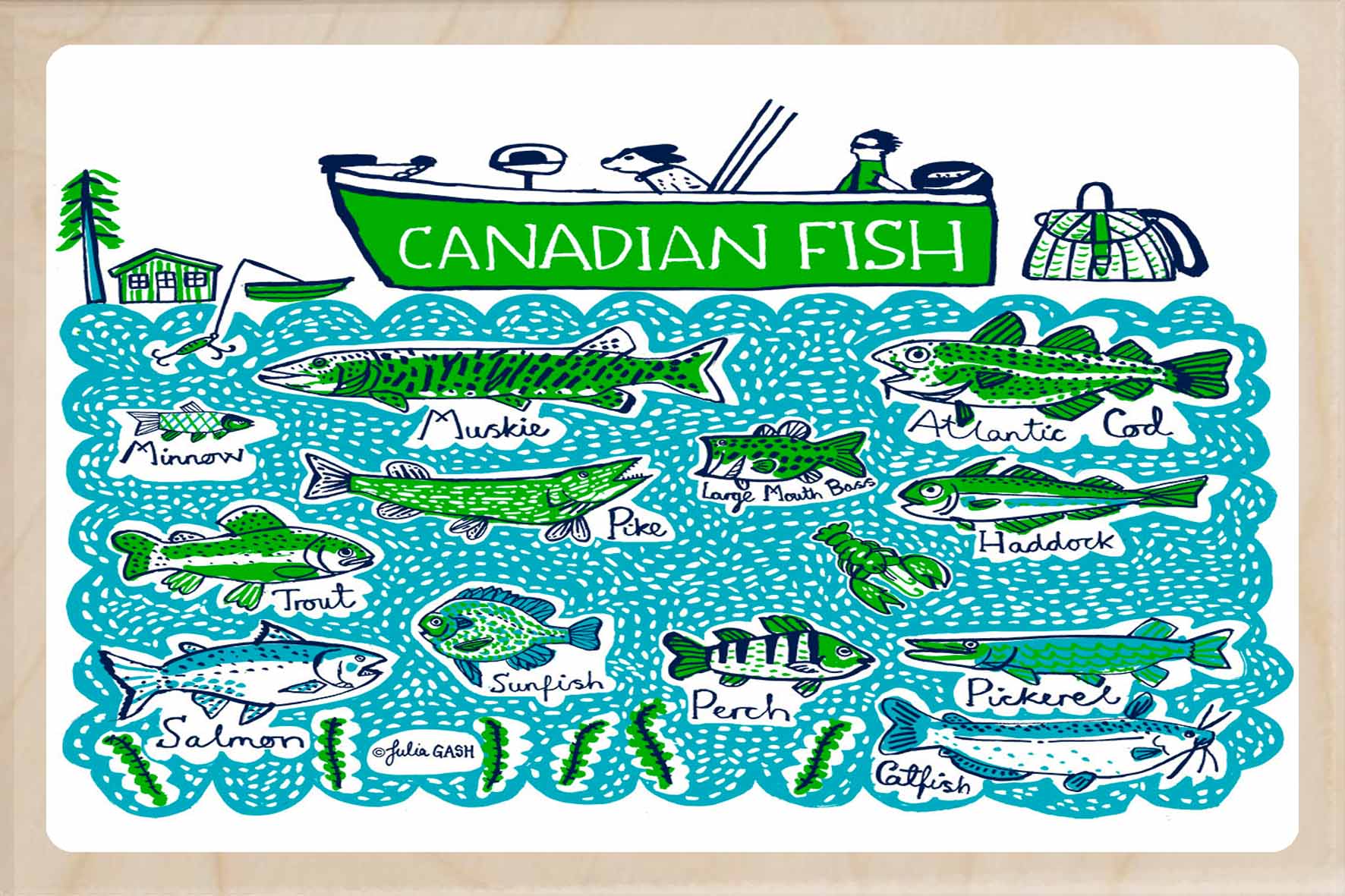 Canada fish postcard the wooden postcard company