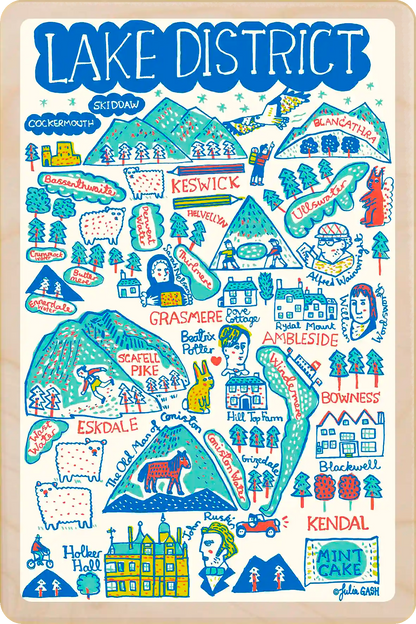 Lake District, Sustainable Wooden Postcard. The Wooden Postcard Company