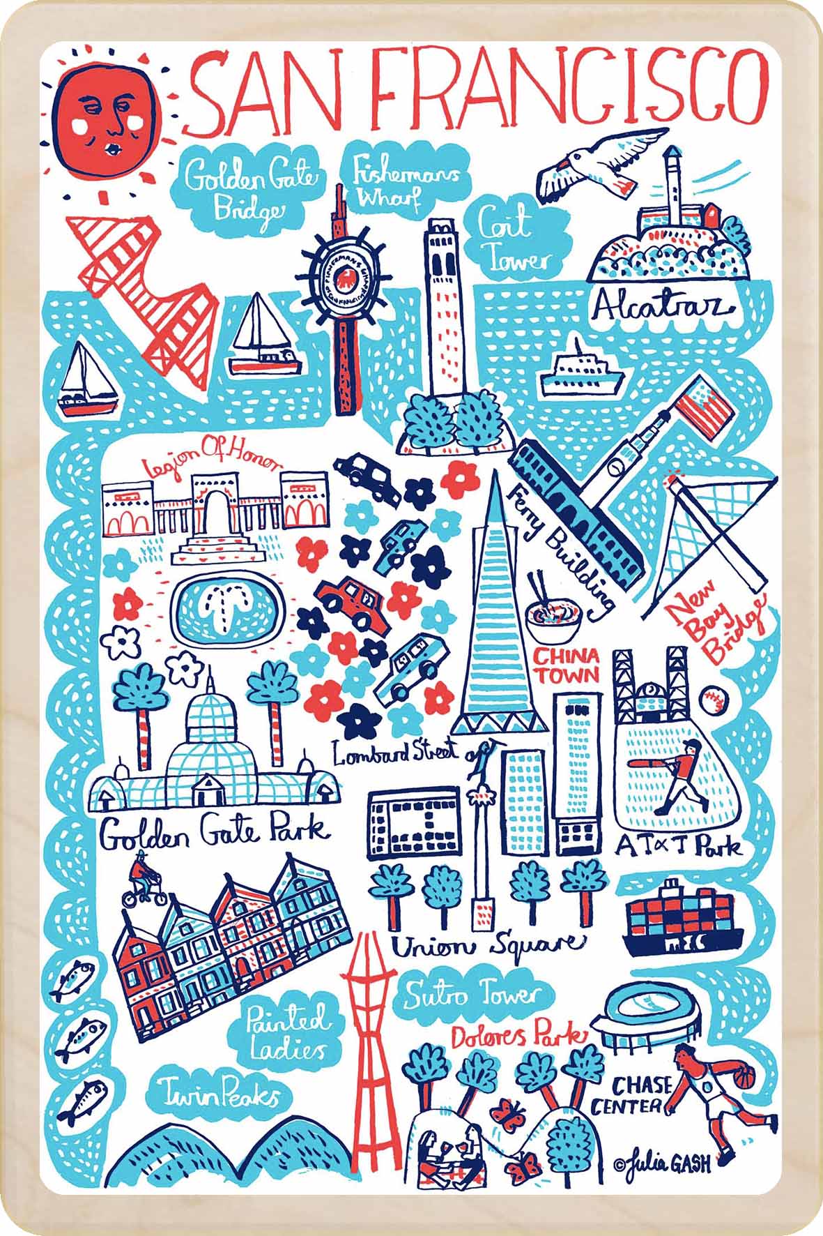 San Francisco, California – Eco-friendly Card - Doodle Map Wooden Postcard

Write on the back with any pen and post worldwide with a standard stamp. A smart, eco-friendly card and gift.