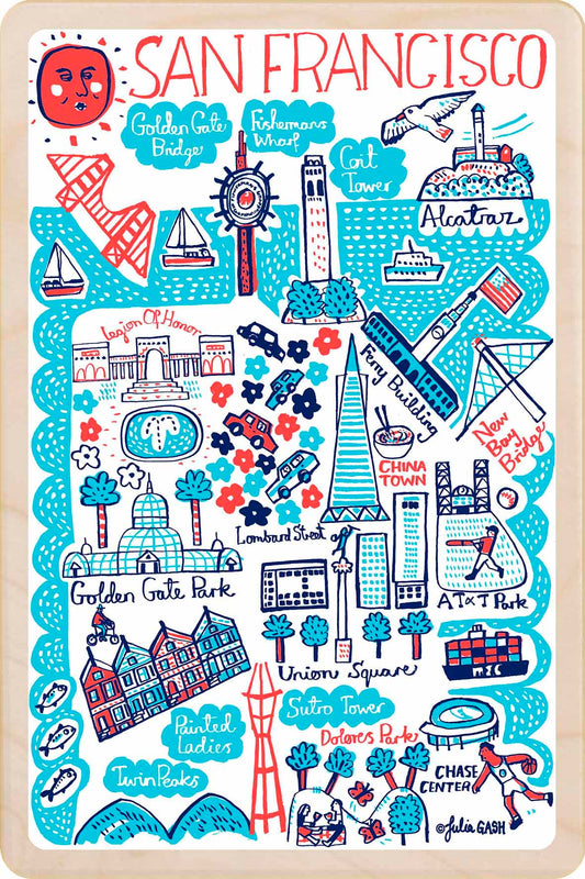 San Francisco, California – Eco-friendly Card - Doodle Map Wooden Postcard

Write on the back with any pen and post worldwide with a standard stamp. A smart, eco-friendly card and gift.