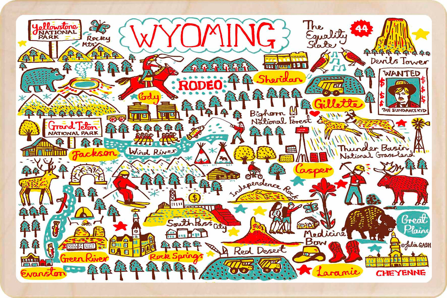 Wyoming – Eco-friendly Card - Wooden Postcard

Write on the back with any pen and post worldwide with a standard stamp. A smart, eco-friendly card and gift.