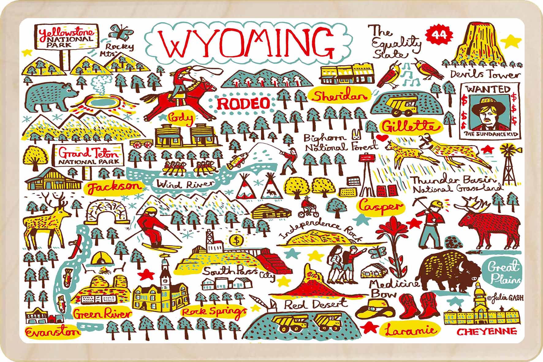 Wyoming – Eco-friendly Card - Wooden Postcard

Write on the back with any pen and post worldwide with a standard stamp. A smart, eco-friendly card and gift.