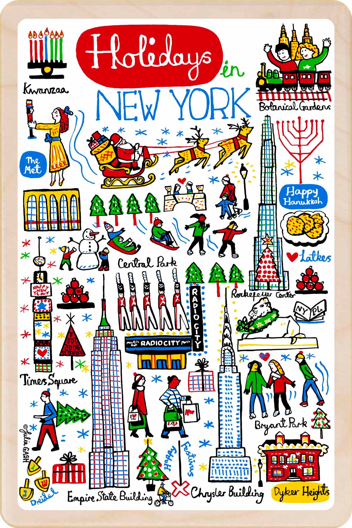 Holidays in New York City – Eco-friendly Christmas Card - Wooden Postcard

Write on the back with any pen and post worldwide with a standard stamp. A smart, eco-friendly card and gift.