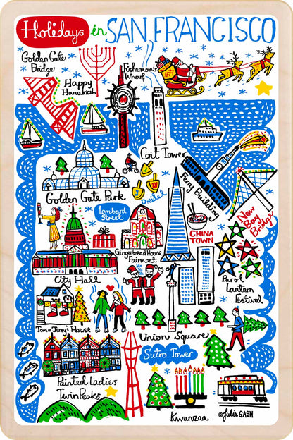 Holidays in San Francisco, California – Eco-friendly Holidays Card - Wooden Postcard

Write on the back with any pen and post worldwide with a standard stamp. A smart, eco-friendly card and gift.