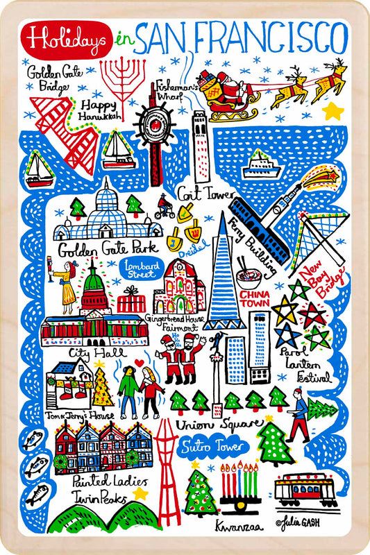 Holidays in San Francisco, California – Eco-friendly Holidays Card - Wooden Postcard

Write on the back with any pen and post worldwide with a standard stamp. A smart, eco-friendly card and gift.