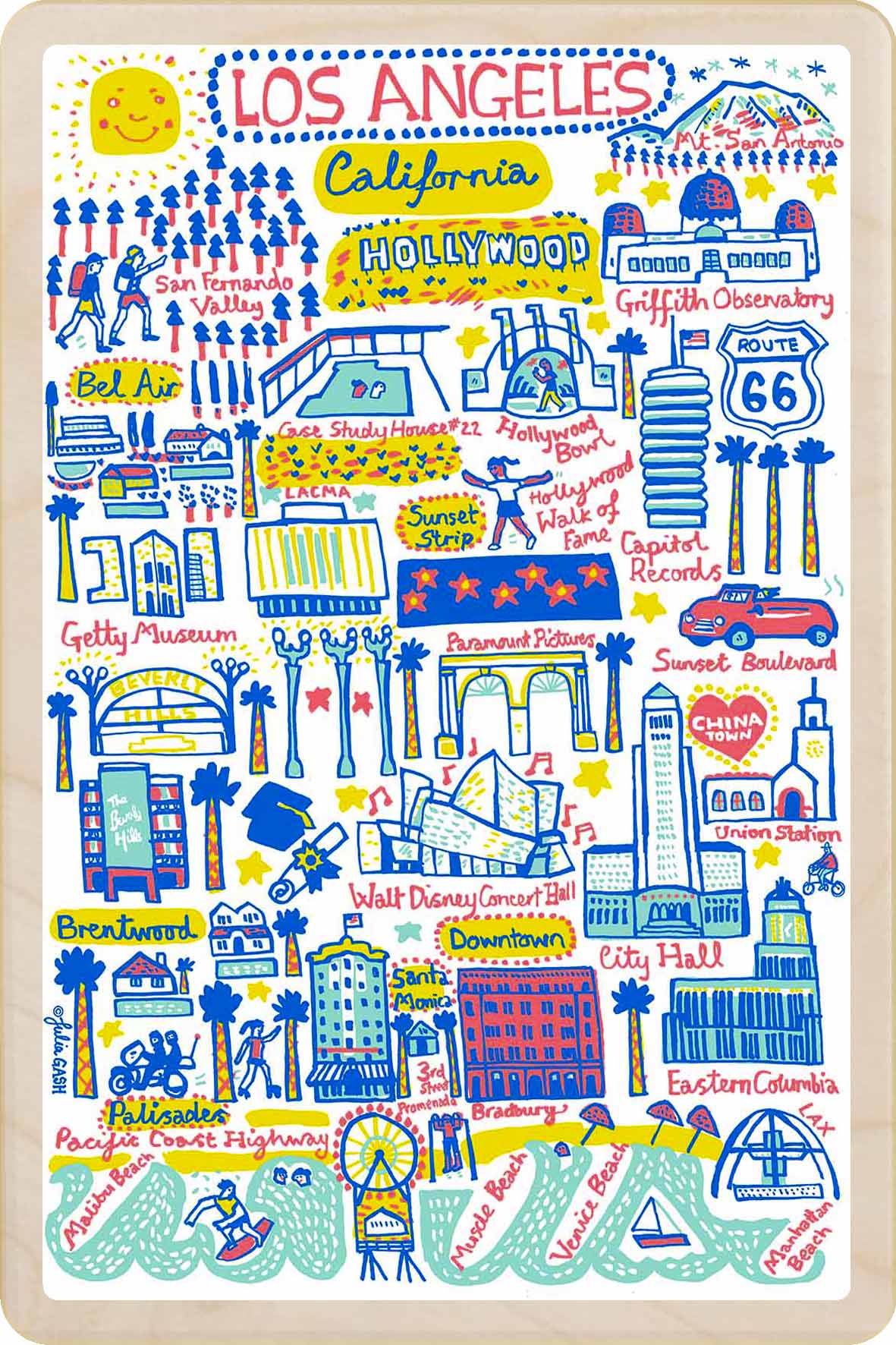 Los Angeles, California – Eco-friendly Card - Doodle Map Wooden Postcard

Write on the back with any pen and post worldwide with a standard stamp. A smart, eco-friendly card and gift.