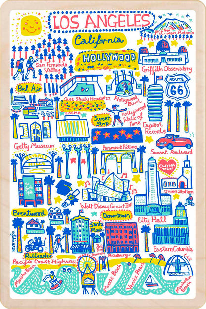 Los Angeles, California – Eco-friendly Card - Doodle Map Wooden Postcard

Write on the back with any pen and post worldwide with a standard stamp. A smart, eco-friendly card and gift.