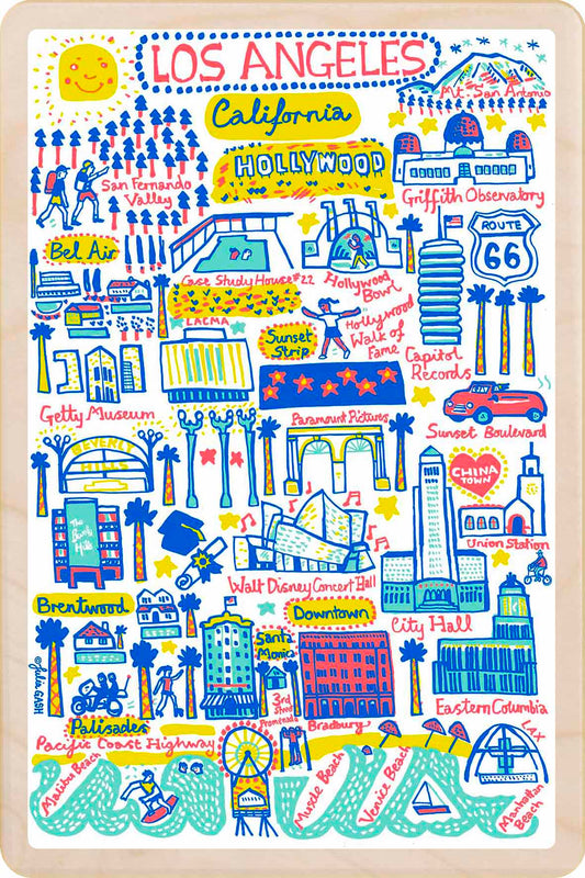 Los Angeles, California – Eco-friendly Card - Doodle Map Wooden Postcard

Write on the back with any pen and post worldwide with a standard stamp. A smart, eco-friendly card and gift.
