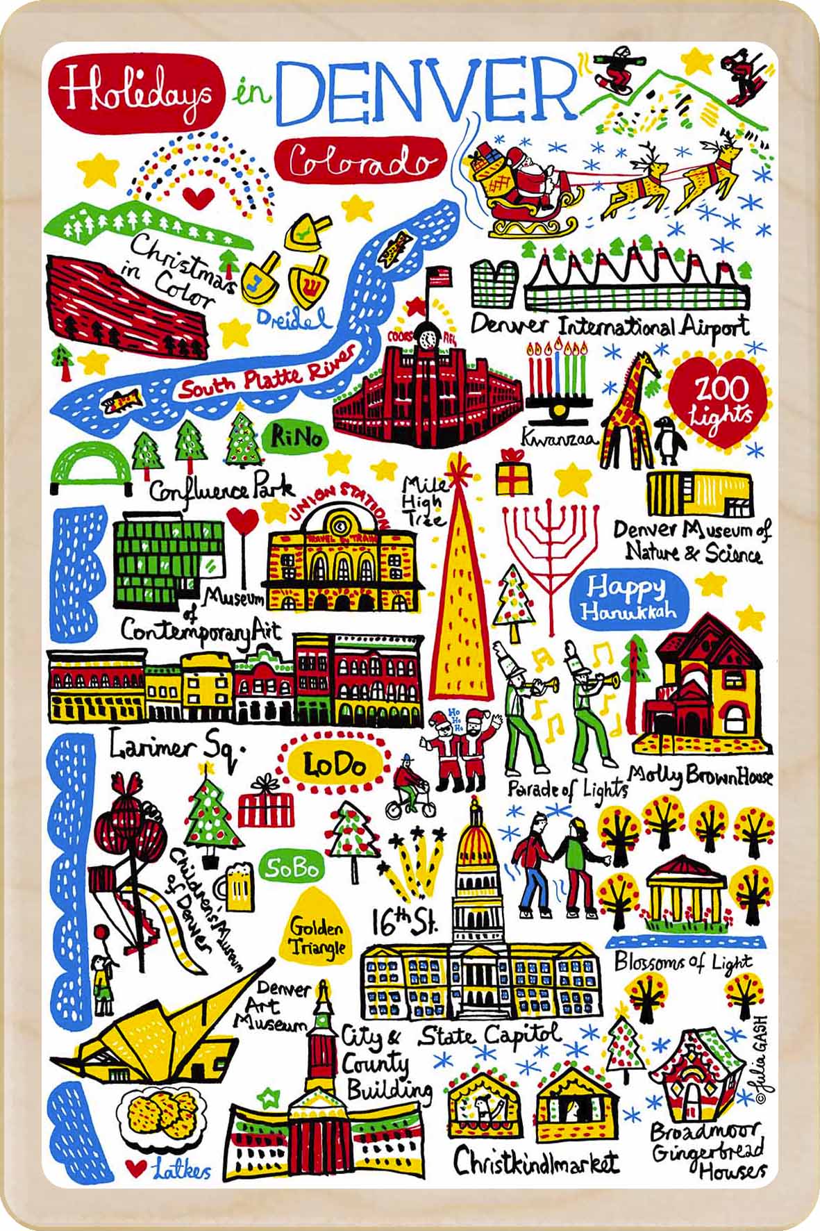Holidays in Denver, Colorado – Eco-friendly Holidays Card - Wooden Postcard

Write on the back with any pen and post worldwide with a standard stamp. A smart, eco-friendly card and gift.