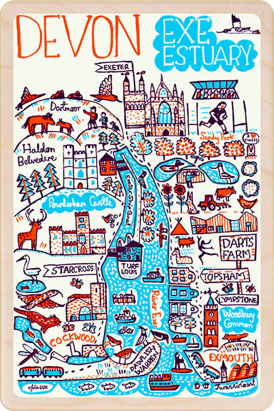 The Exe Estuary in Devon – Sustainable Wooden Postcard