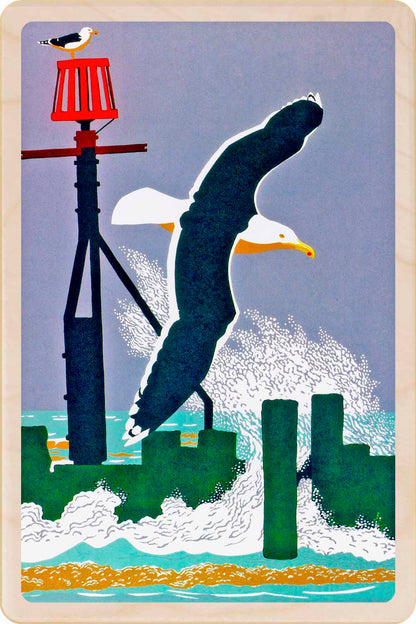 Seagull – Sustainable wood - The Wooden Postcard Company -Made in Suffolk since 2012 