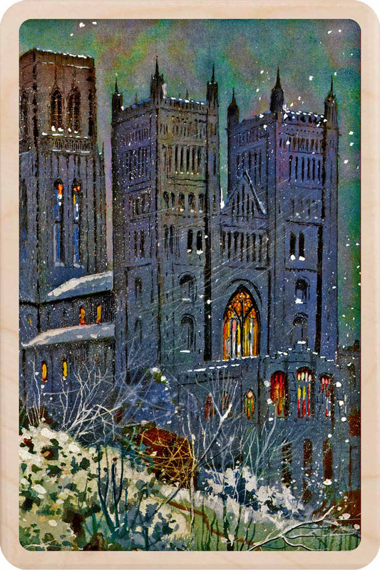 Christmas at Durham Cathedral, England– Christmas card - Wooden Postcard

Original Christmas illustration printed on sustainable wood. A beautiful card to send and display.