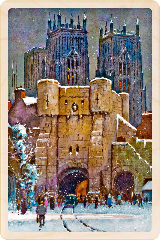 Christmas at York Cathedral – Christmas card - Wooden Postcard

Original Christmas illustration printed on sustainable wood. A beautiful card to send, display, or tuck into a stocking.
