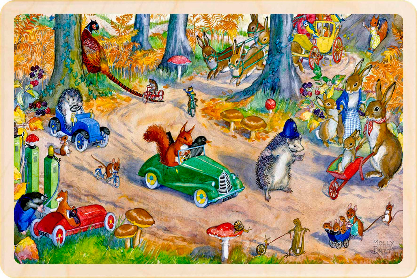 Rush Hour - Molly Brett Card – Wooden Postcard

Original illustration by Molly Brett, printed on sustainable wood. A beautiful postcard for children big and small, to send, keep, and display.