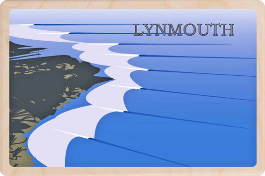 Lynmouth in Cornwall - Wooden Postcard