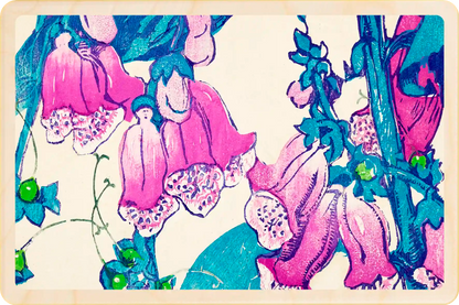 Mabel Royds, Foxgloves. Fine Art from the National Galleries of Scotland, printed on sustainable wood. A lasting keepsake to post, gift, and display. The Wooden Postcard Company
