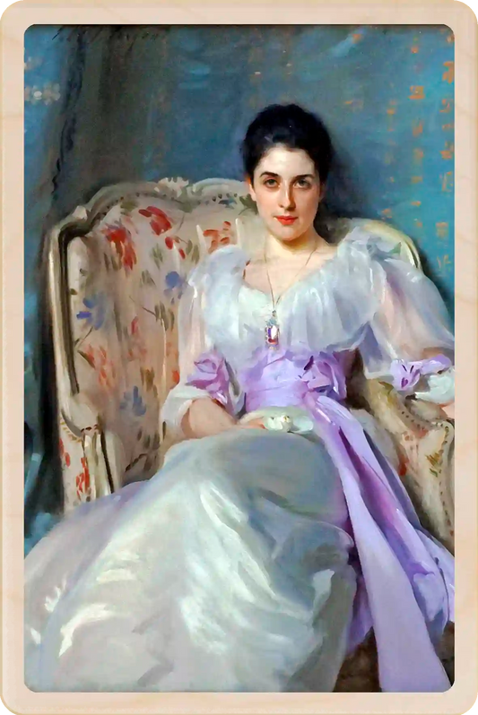 Lady Agnew - National Galleries of Scotland - Sustainable Card - Wooden Postcard. John Singer Sargent, Lady Agnew of Lochnaw. Fine Art from the National Galleries of Scotland, printed on sustainable wood. A lasting keepsake to post, gift, and display. The Wooden Postcard Company