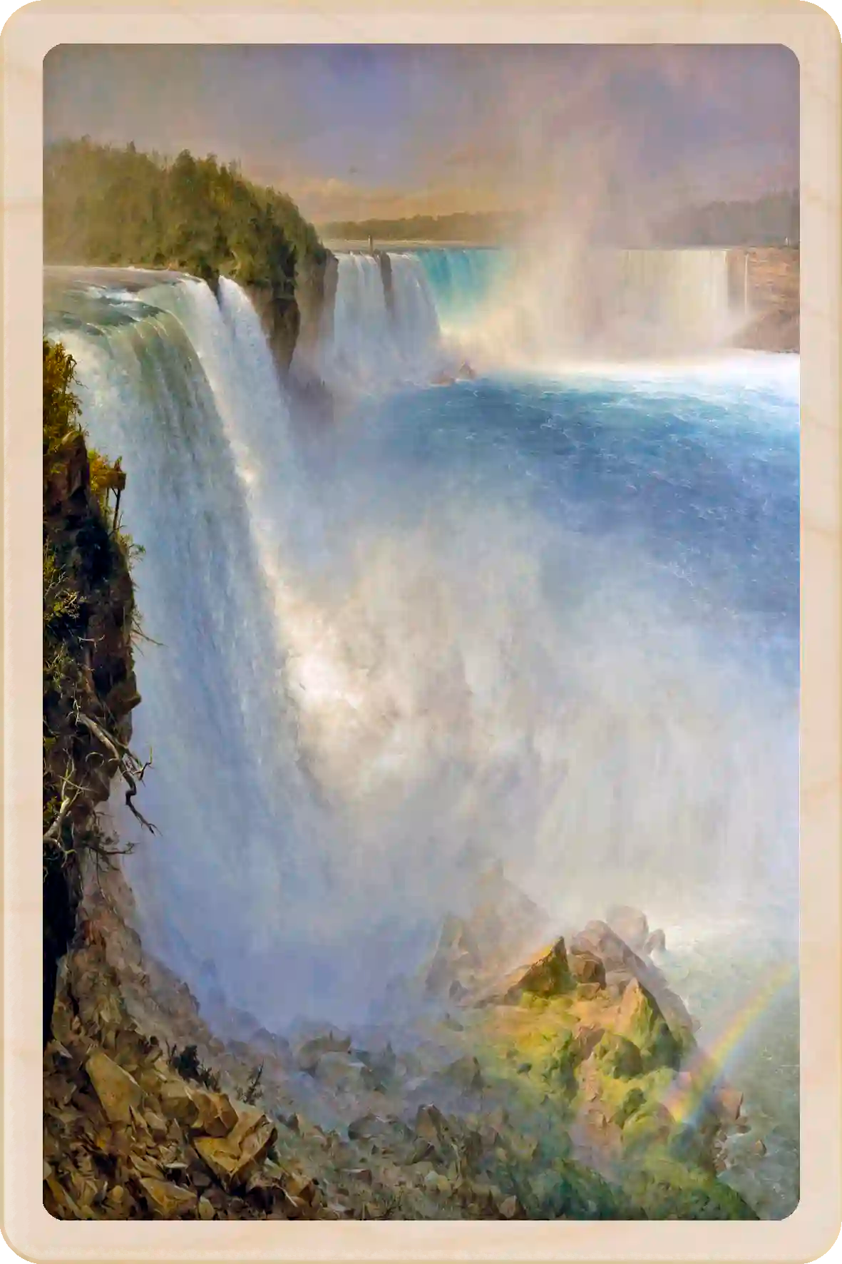 Niagara Falls - National Galleries of Scotland - Sustainable Card - Wooden Postcard - Frederic Edwin Church, Niagara Falls from the American Side. A lasting keepsake to post, gift, and display. The Wooden Postcard Company
