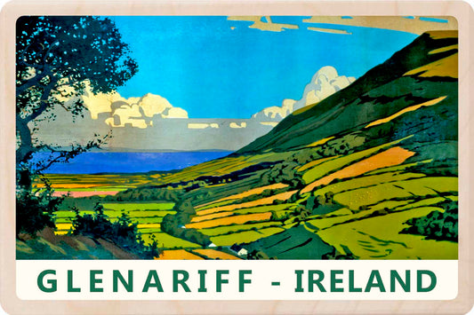 Glenariff, Antrim, Northern Ireland - Wooden Postcard featuring an original vintage travel poster from ©National Railway Museum
