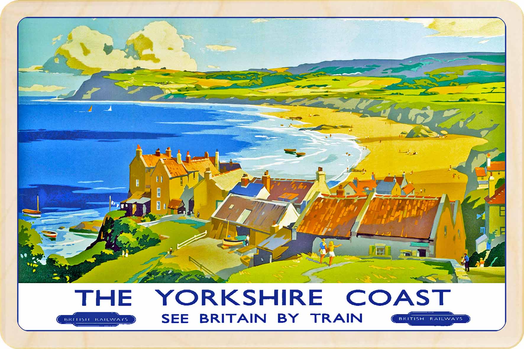 Robin Hood's Bay Wooden Postcard – Yorkshire Travel Art Gift