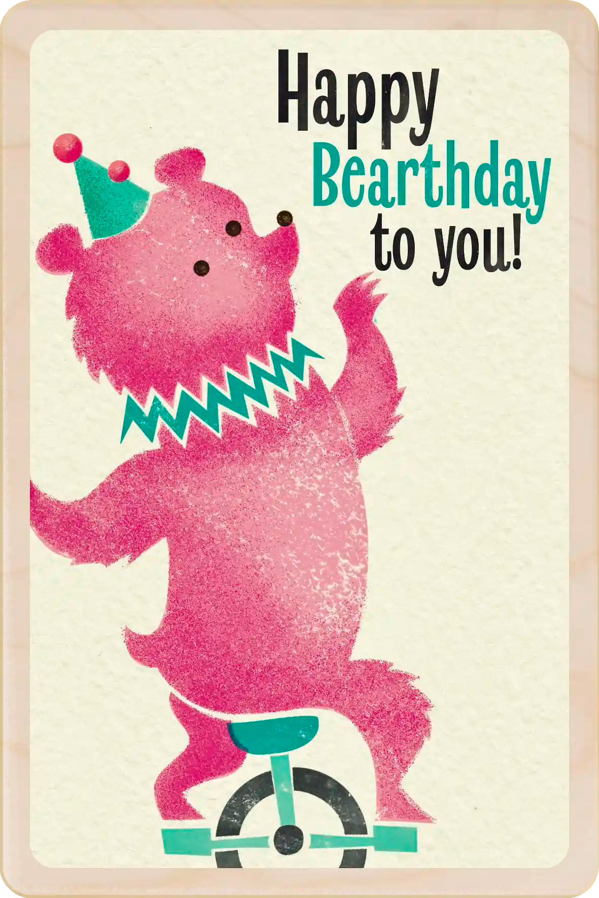 Birthday Wooden Postcard - Send a smile with this lovely retro-style birthday card printed on sustainable wood. The Wooden Postcard Company
