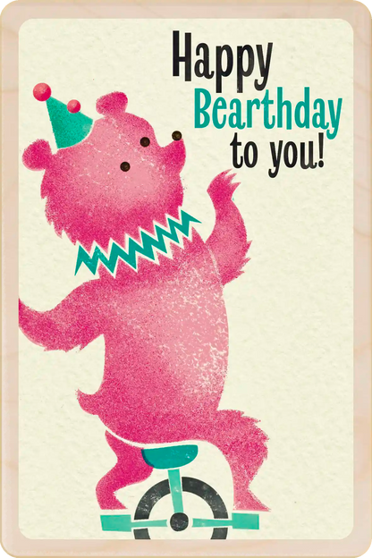Birthday Wooden Postcard - Send a smile with this lovely retro-style birthday card printed on sustainable wood. The Wooden Postcard Company