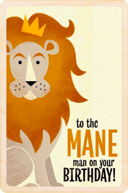 Main Man Birthday Card - The Wooden Postcard Company