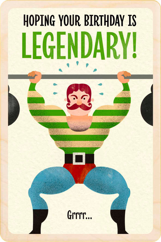 Legendary Birthday Card - The Wooden Postcard Company