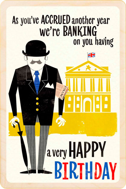City Gent Birthday Card - The Wooden Postcard Company