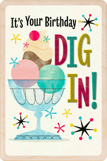 Dig In! Birthday Card - The Wooden Postcard Company