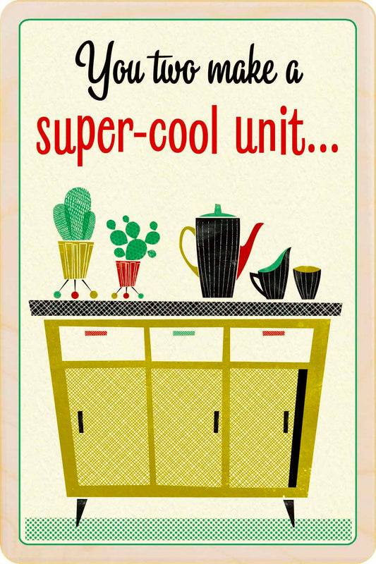 You Two Make a Super Cool Unit - Sustainable Wedding or Anniversary Wooden postcard