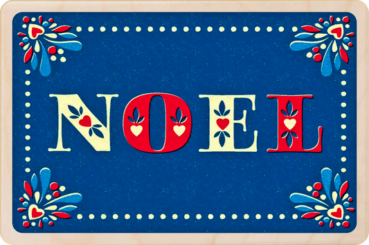 Noël, wooden Christmas card by Pennychoo. The Wooden Postcard Company
