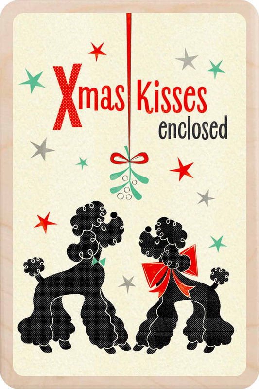 Christmas Kisses – Christmas card - Wooden Postcard

Original Christmas illustration printed on sustainable wood. A beautiful card to send, display, or tuck into a stocking.