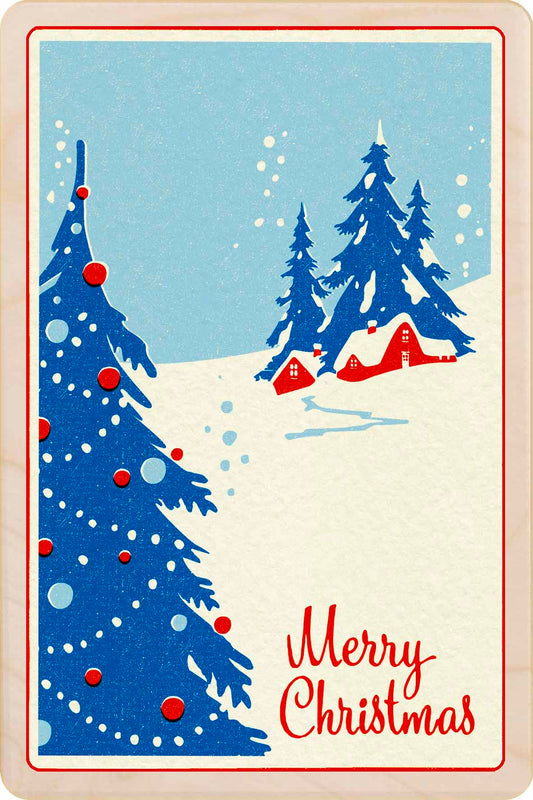 Merry Christmas – Christmas card - Wooden Postcard

Original Christmas illustration printed on sustainable wood. A beautiful card to send, display, or tuck into a stocking.