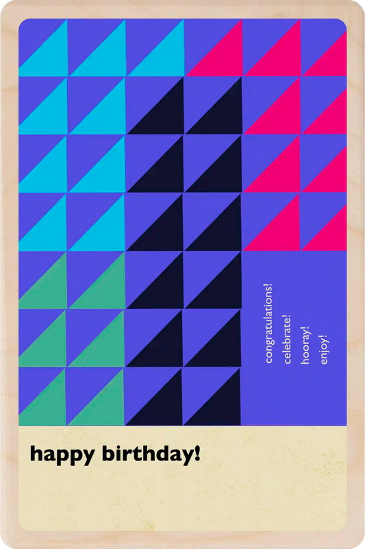 men's birthday card - Mid century colours - The Wooden postcard Company