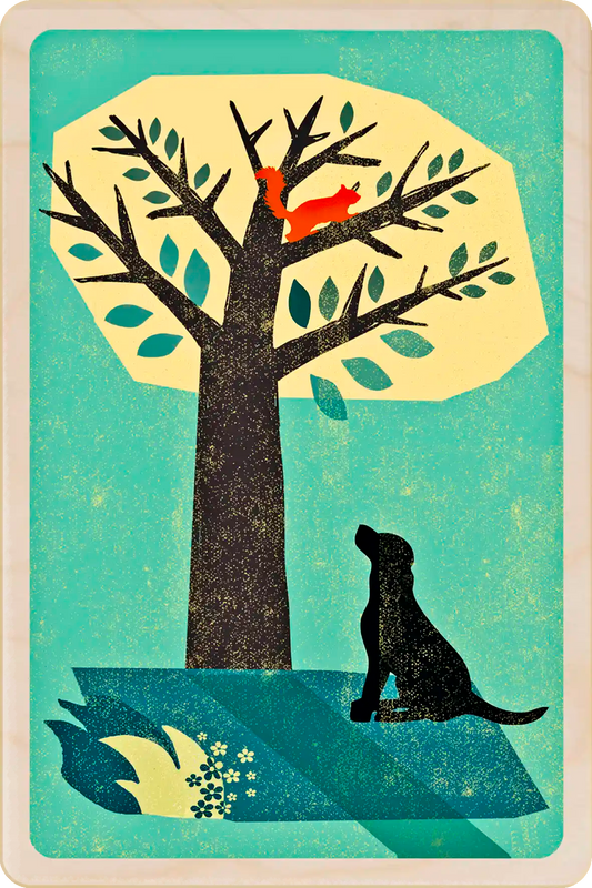 Labrador wooden postcard by The Wooden Postcard Company. Original illustration by Rocket68 of a Labrador dog.