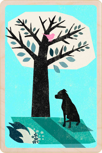 Boxer wooden postcard by The Wooden Postcard Company. Original illustration by Rocket68 of a Boxer dog.