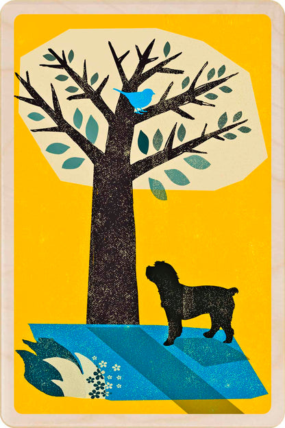 Cockapoo wooden postcard by The Wooden Postcard Company. Original illustration by Rocket68 of a Cockapoo dog.