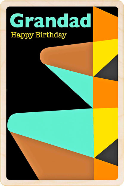 Grandad Birthday card – Mid-Century Inspired - The Wooden Postcard Company