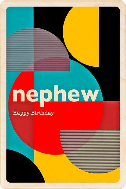 Nephew Birthday card – Mid-Century Inspired - The Wooden Postcard Company