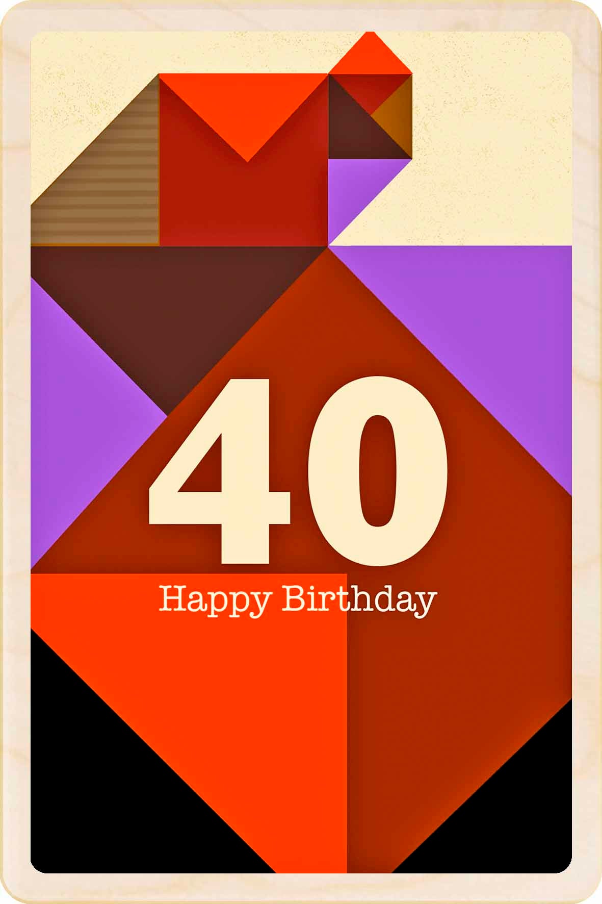 40th Birthday card – Mid-Century Inspired - The Wooden Postcard Company