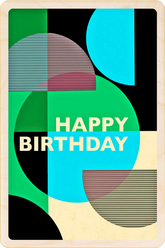 Birthday card – Mid-Century Inspired - The Wooden Postcard Company