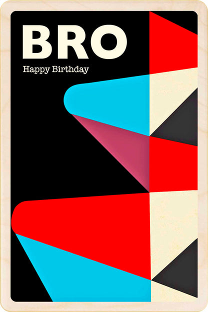 Brother Birthday card – Mid-Century Inspired - The Wooden Postcard Company