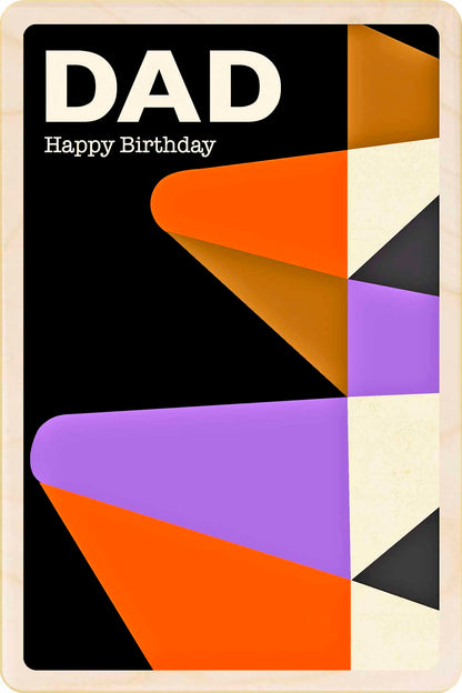 Dad Birthday card – Mid-Century Inspired - The Wooden Postcard Company