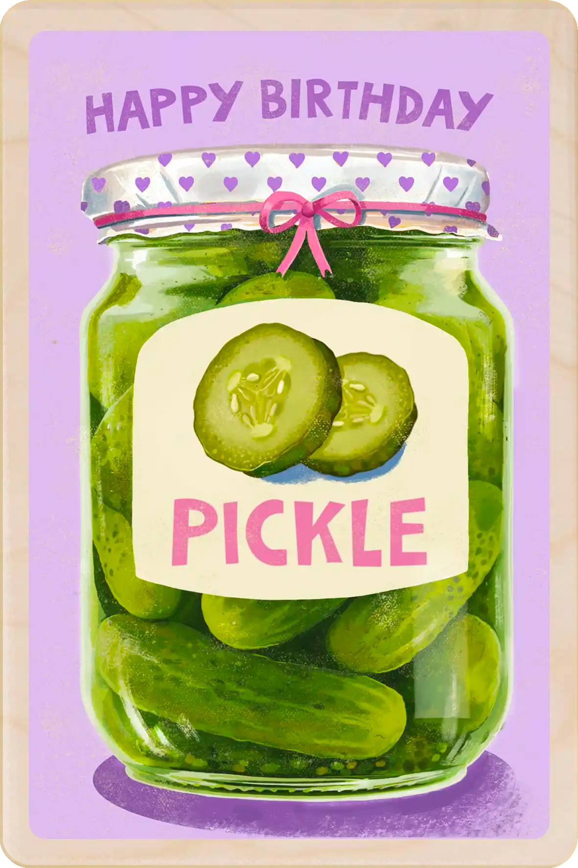 Birthday Card, Happy Birthday Pickle! wooden postcard company
