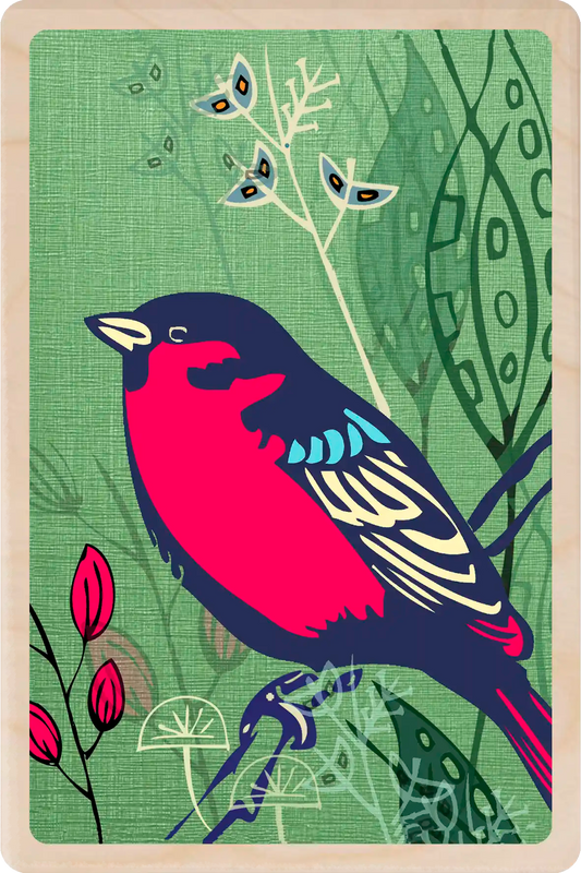Red Robin, Wooden Postcard to send and to keep. The Wooden postcard Company.