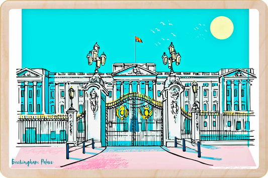 Buckingham Palace, London - Wooden Postcard to send and to keep. An original, award-winning illustration;by ©Rocket68, inspired by iconic London landmarks.